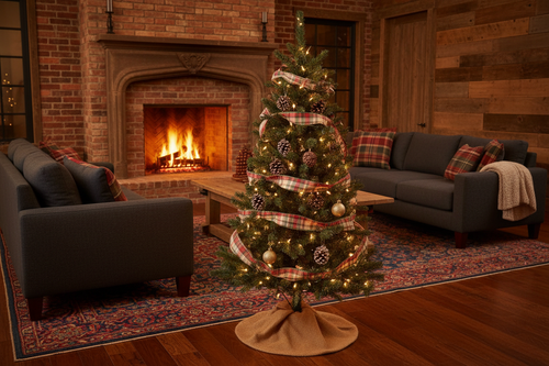 4ft Fraser Fir – Rustic Fireplace