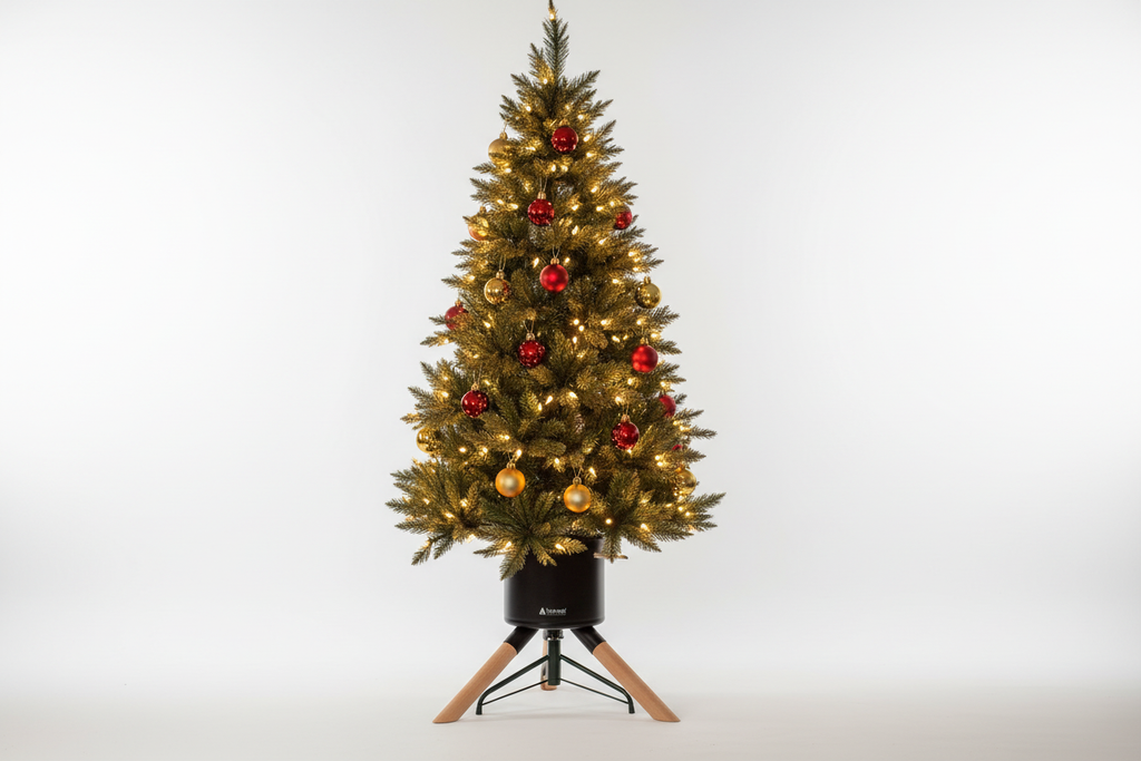 Christmas Tree in Tree Nest Stand