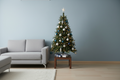 Wider angle living room tabletop tree